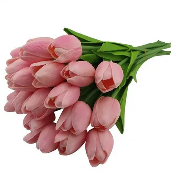 10vnt/ daug Nekilnojamojo Touch PU Tulpių Dirbtinių Gėlių 2017 Vestuvių Gėlės Namų Puošybai Dirbtinių Puokščių Dekoratyvinės Gėlės