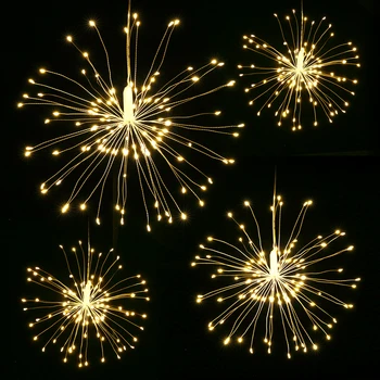 Fejerverkų Styginių Šviesos Tolimosios šviesos srautą galima reguliuoti Apšvietimo Laido Žibintai, Dekoratyviniai Kabinti Starburst Lempos Kalėdų Kiemo Lempos String