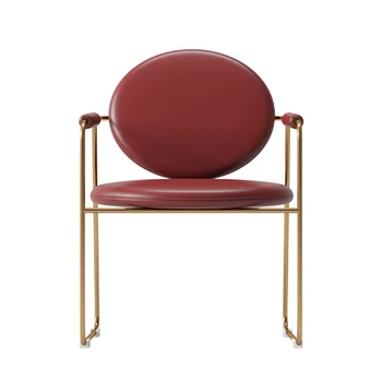 Modernus Dizainas, Raudonos, Žalios Odos Audinio Minkštus Metalinės Kėdės, Valgomojo Stalas, Kėdės,